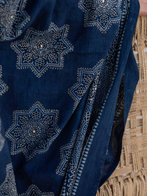 Raks Ajrak Chaadar (Blue)